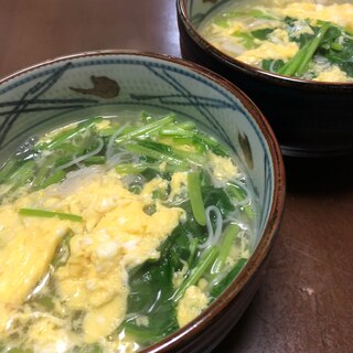 卵とほうれん草のにゅうめん